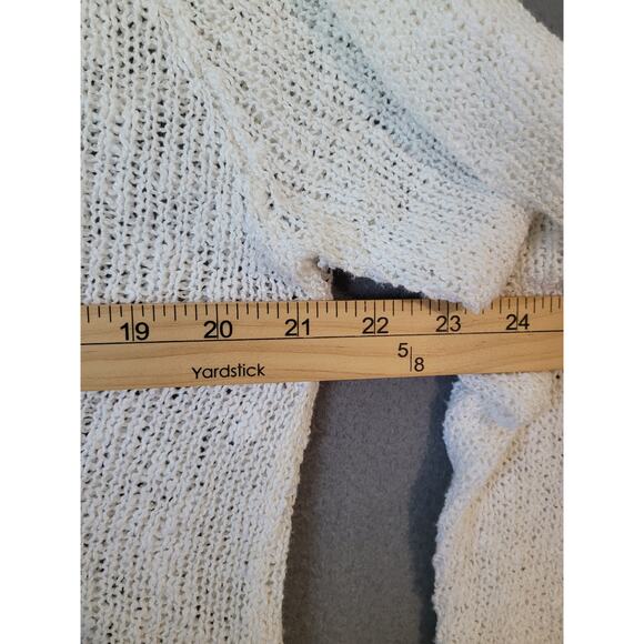 Eileen Fisher Linen Cotton Slub Boat Neck Bell Sleeve Sweater Oyster Gray L - Picture 5 of 7